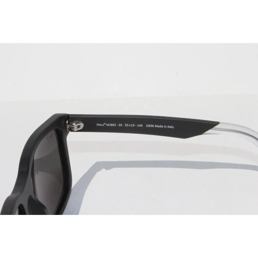 MAUI JIM Stone Shack POLARIZED Sunglasses 862-02 Black Crystal/Gray NEW Italy - Picture 7 of 11